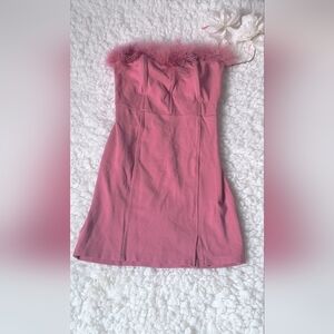 Forever 21 Pink Dress with Feather Size M